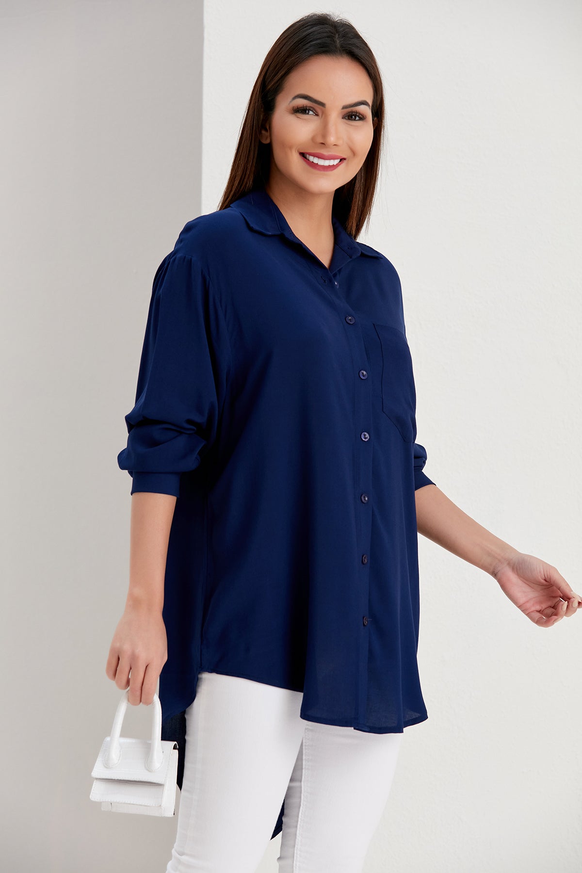 Oversize Shirt in Navy Blue