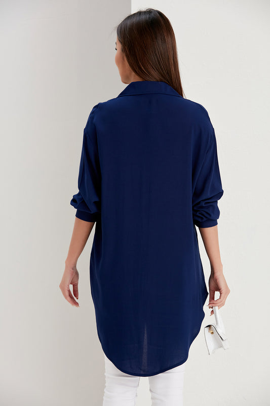 Oversize Shirt in Navy Blue