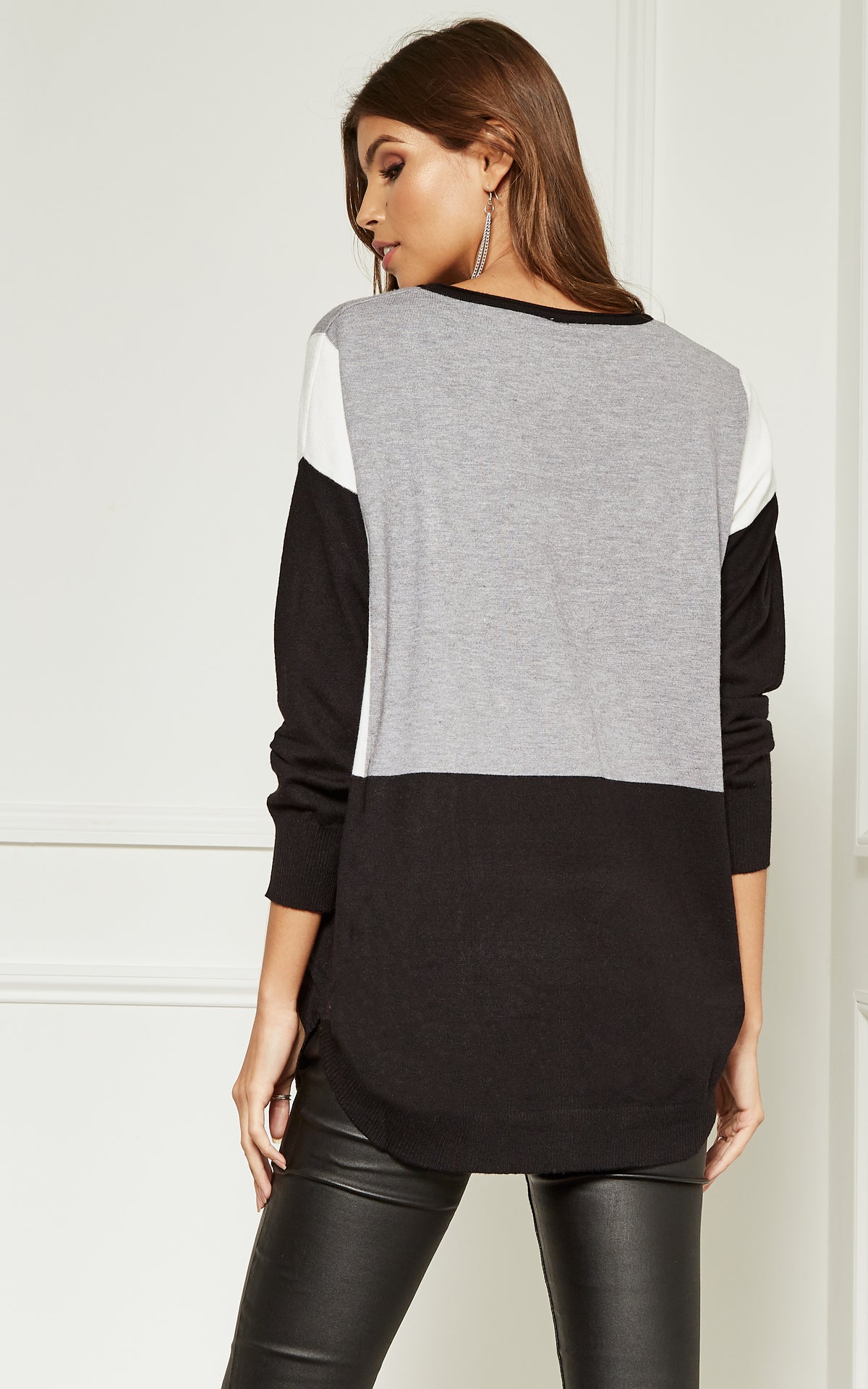 Grey Block Colour Jumper