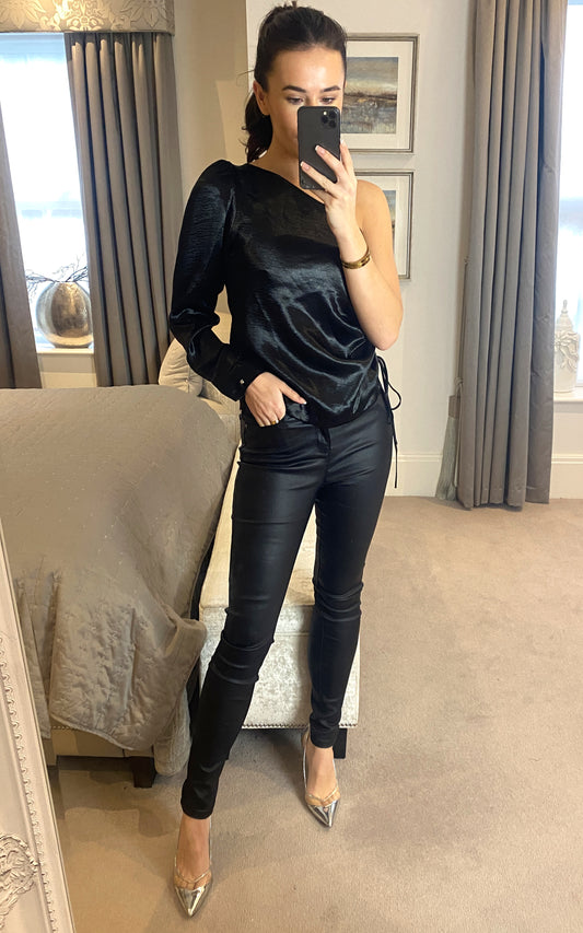 Black Coated Skinny Jeans