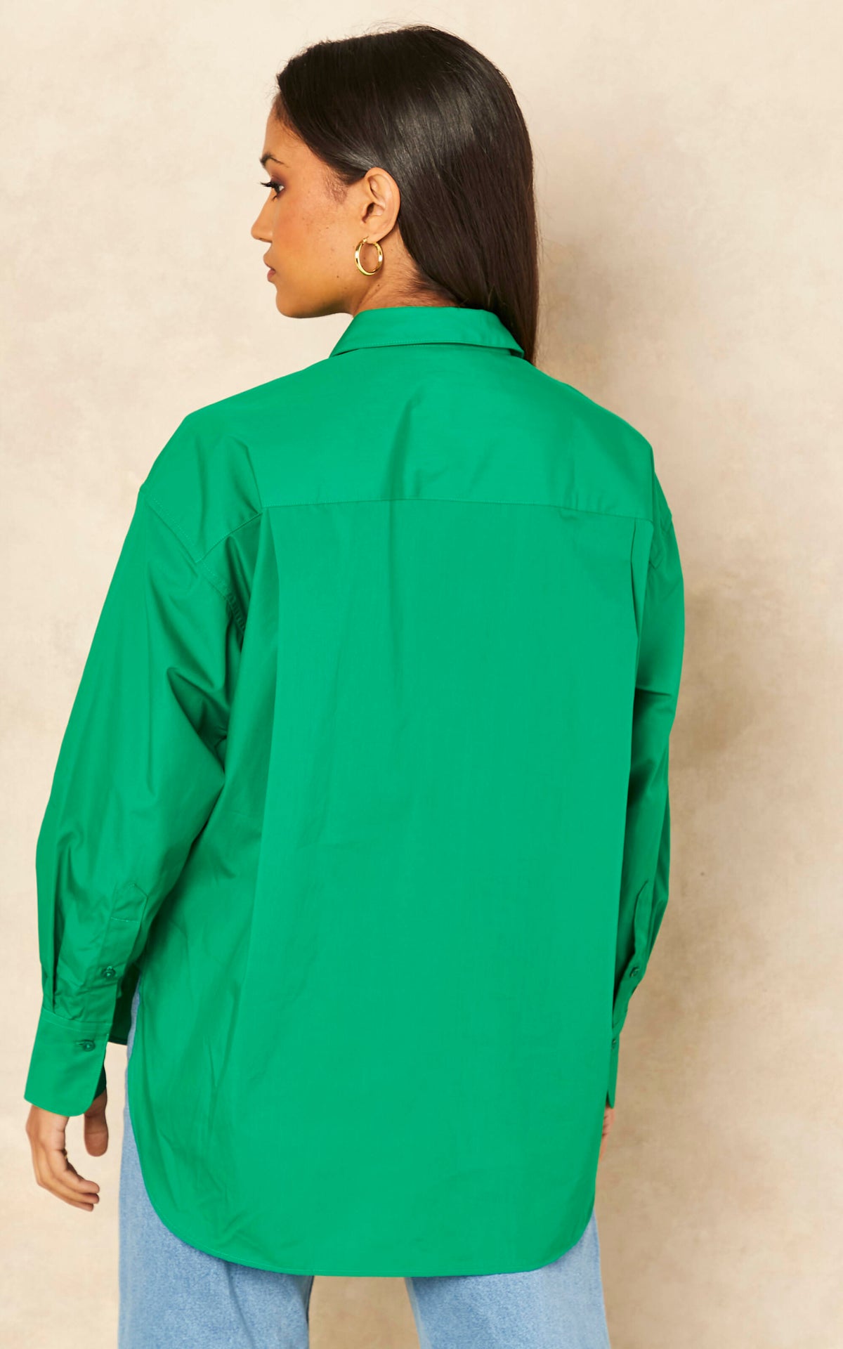 Relaxed Fit Poplin Shirt in Green