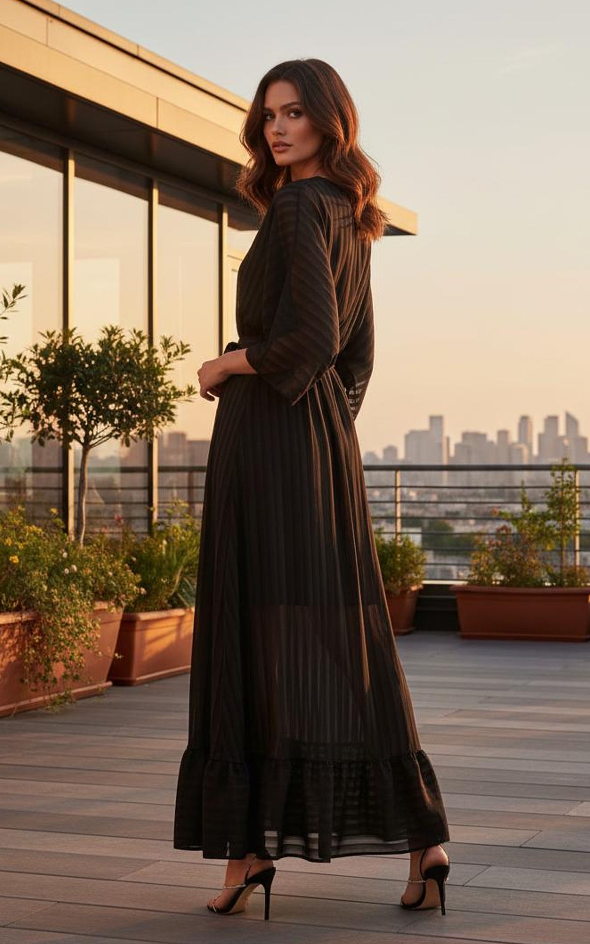 Black Plunge Maxi Dress