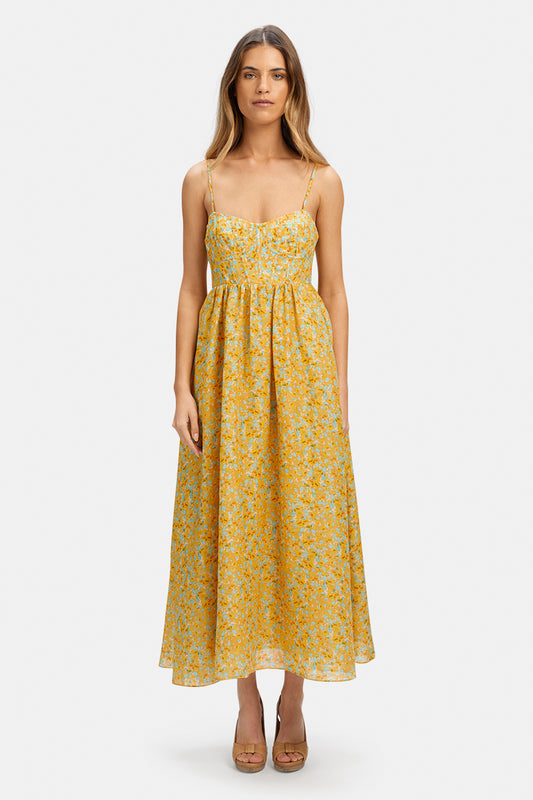 Midi Cami Dress in Animal Abstract Print