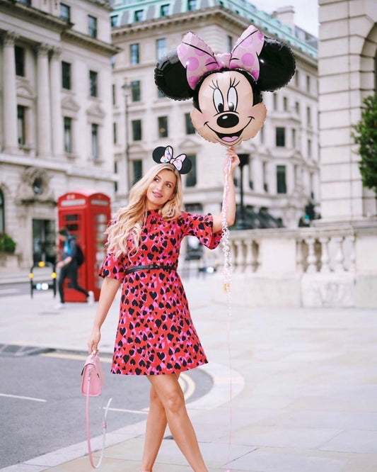 Closet London Red Heart Print A-Line Dress