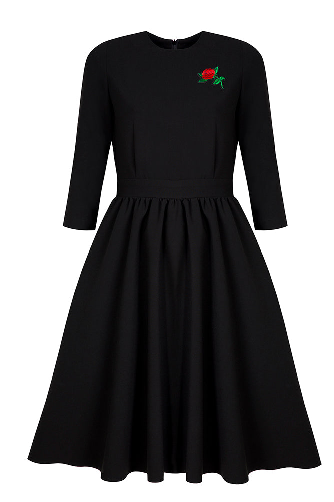 Black dress with rose