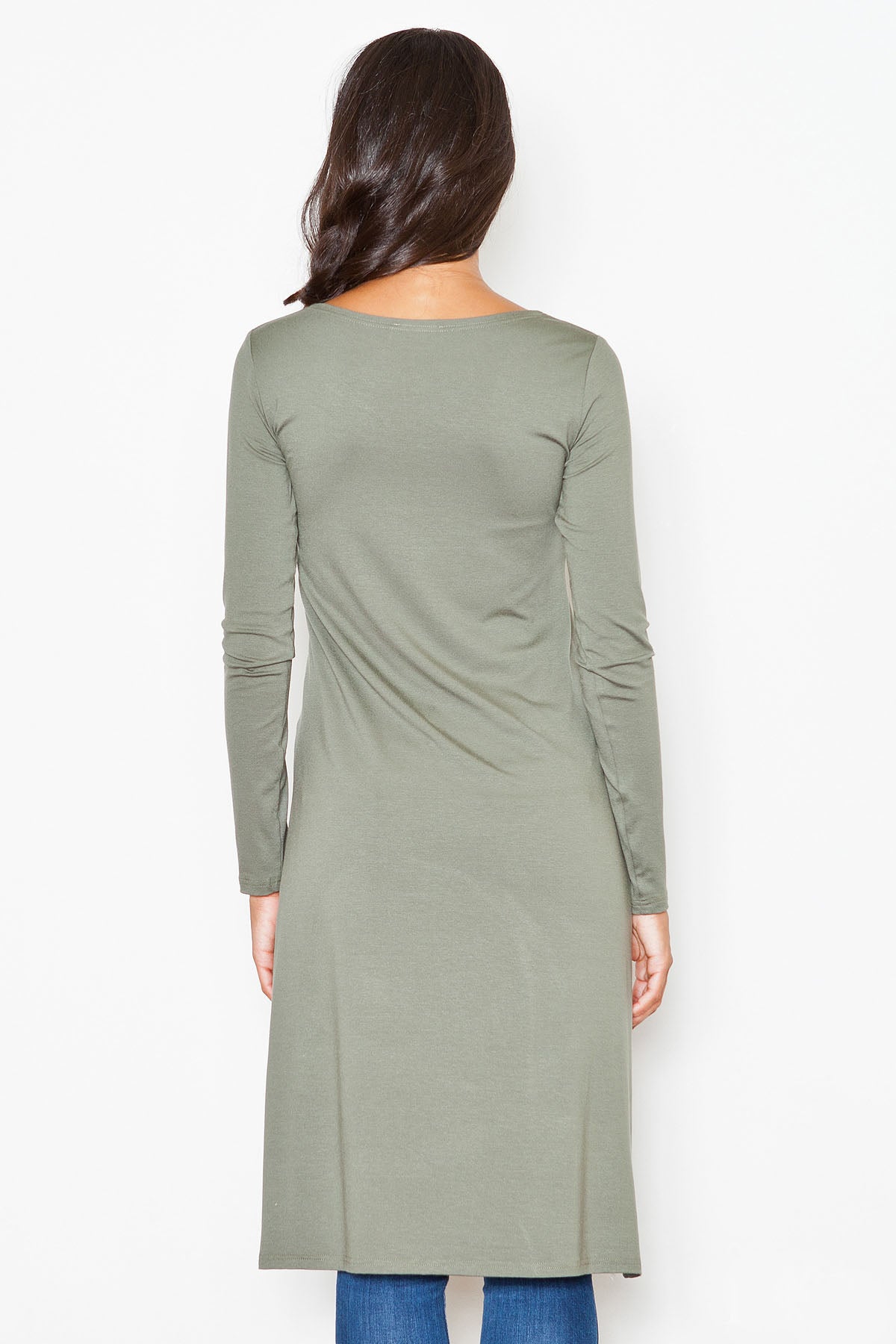 Olive Green Long Side Split Tunic