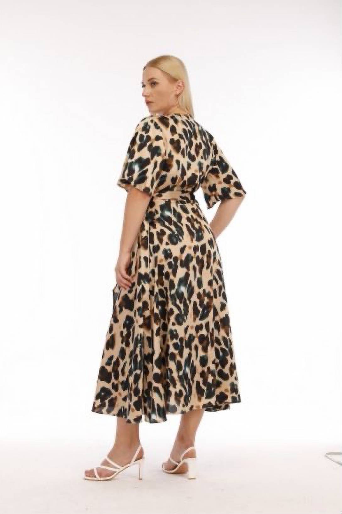 Plus Size Leopard print wrap dress
