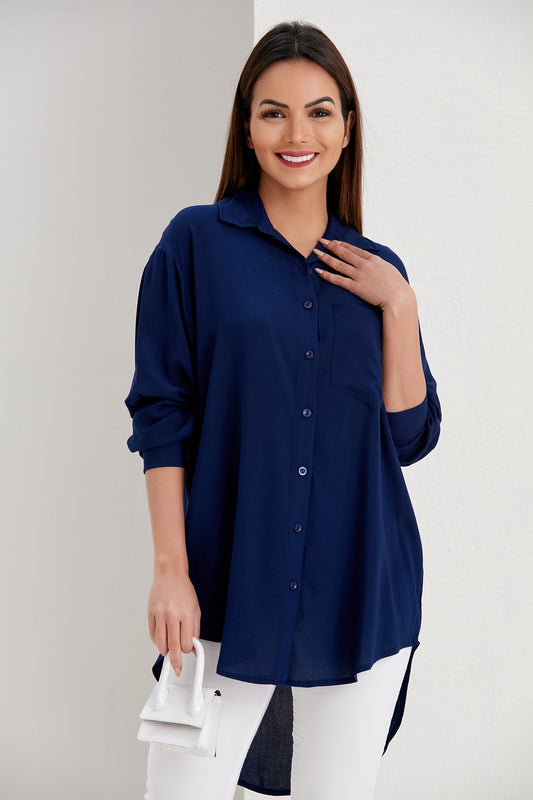 Oversize Shirt in Navy Blue