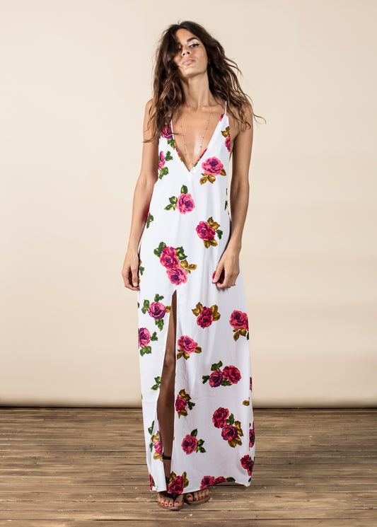 Rafaela Dress in White Rose