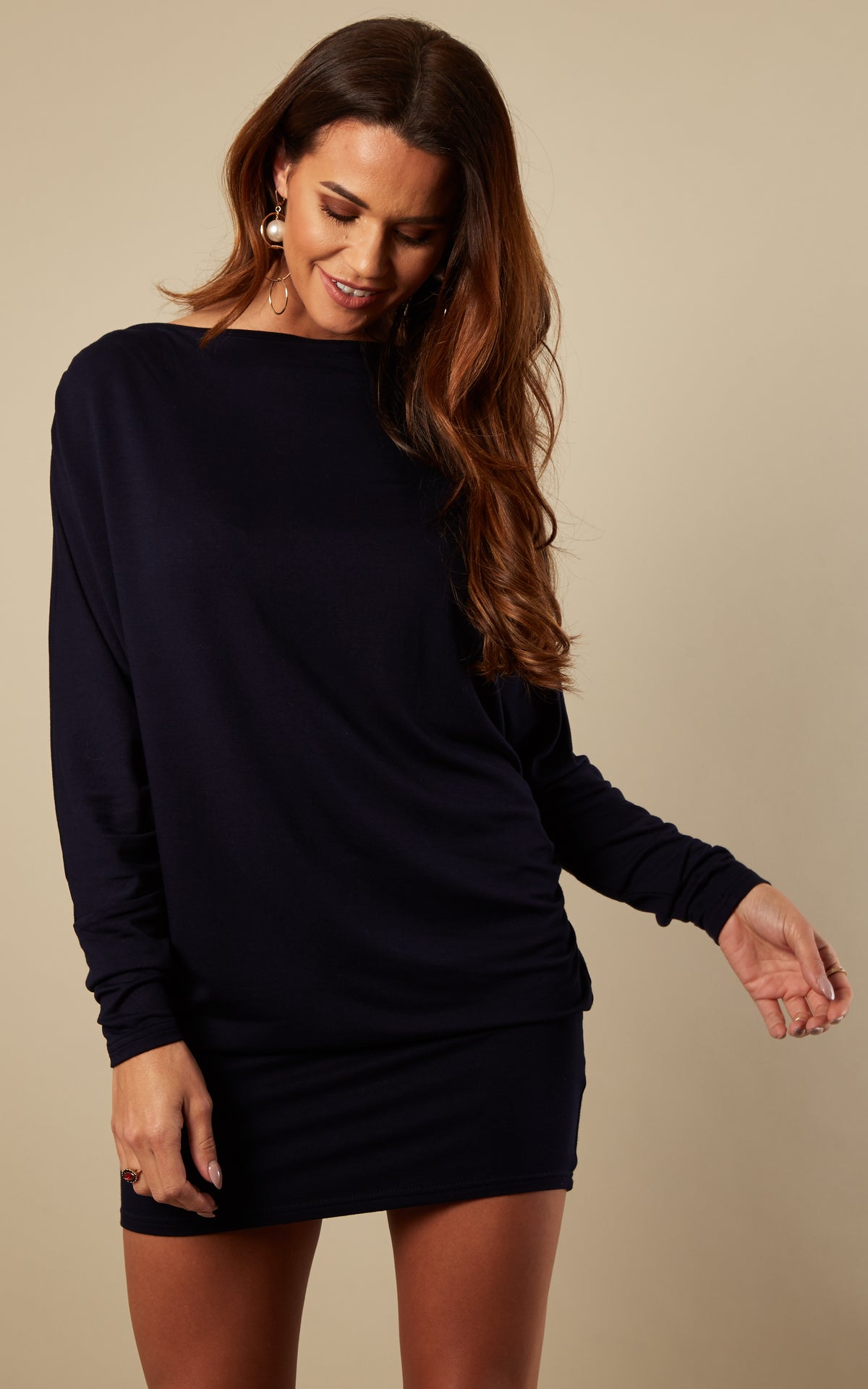 Batwing Dress in Navy