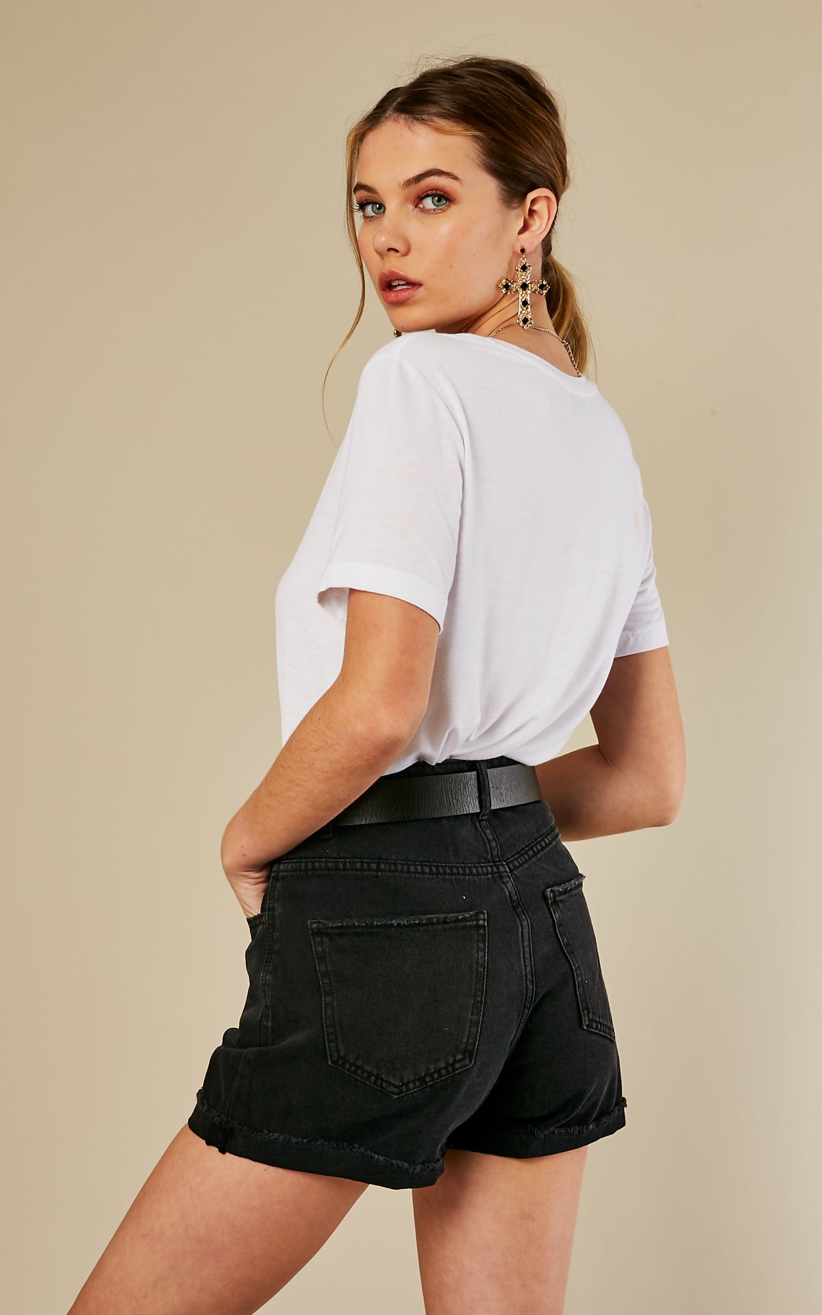 Black High Waist Shorts