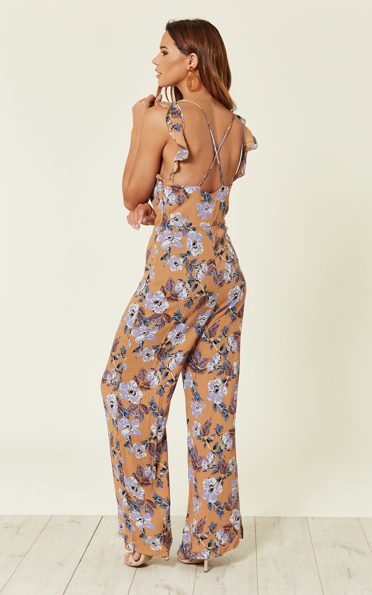 Lilac Floral Print Jumpsuit