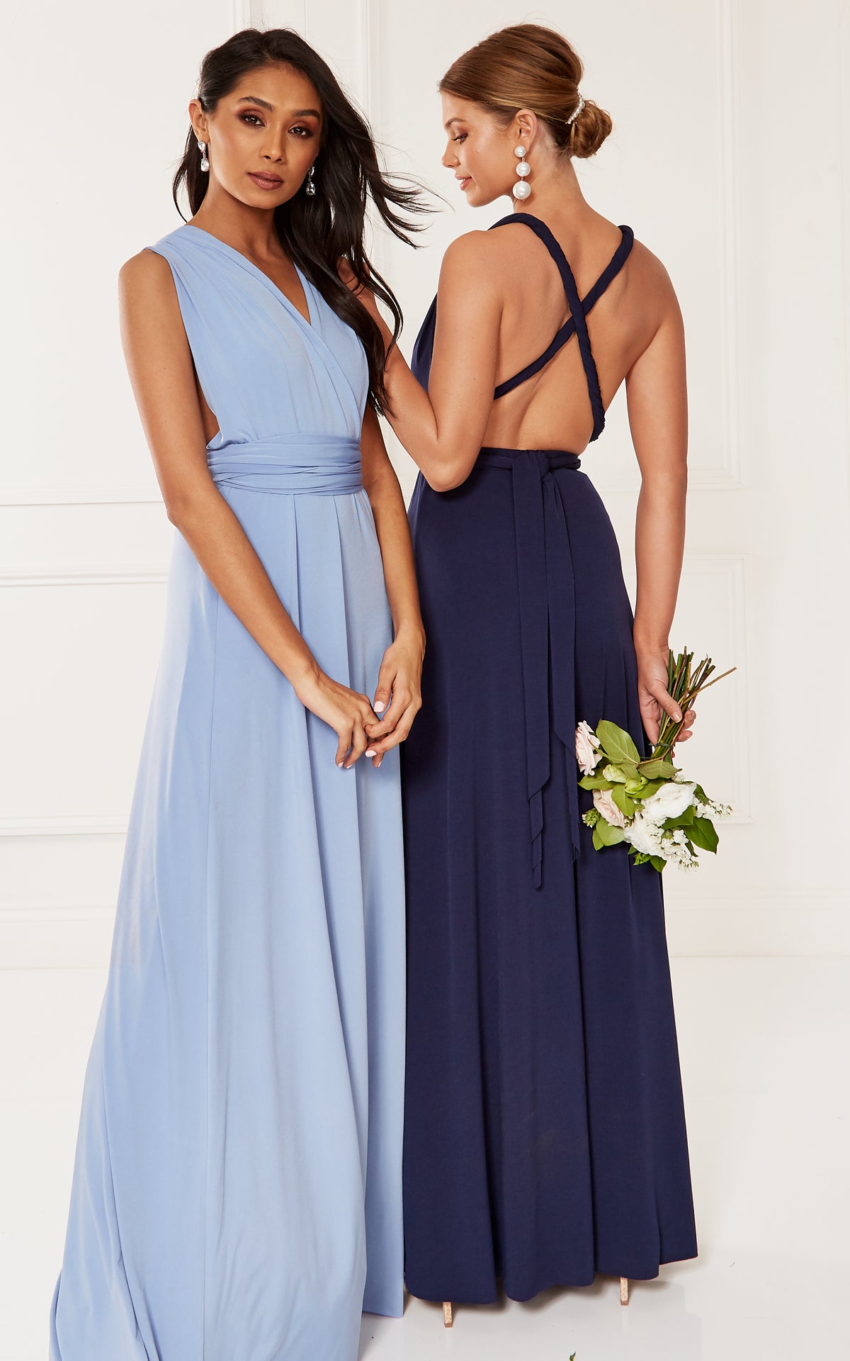 EXCLUSIVE Alexis Blue Multi Way Maxi Bridesmaid Dress
