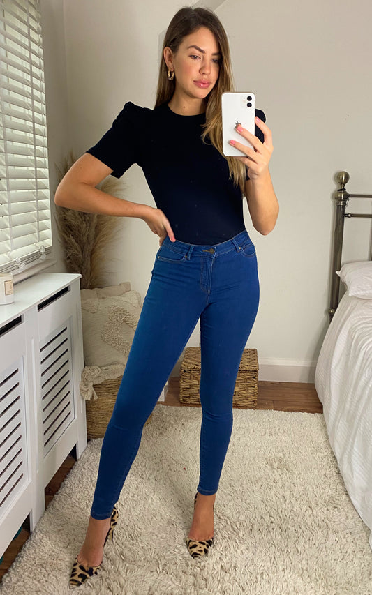 Denim Jeggings in Medium Blue
