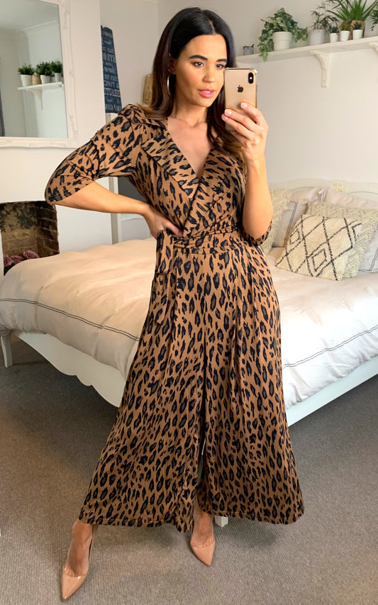 Melissa Jumpsuit, Brown Animal