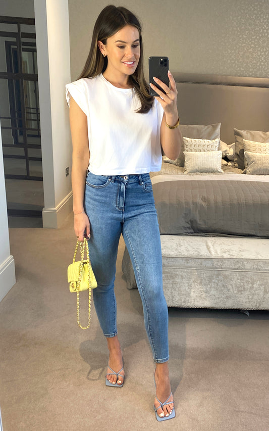 Denim Ankle Jeans in Light Blue
