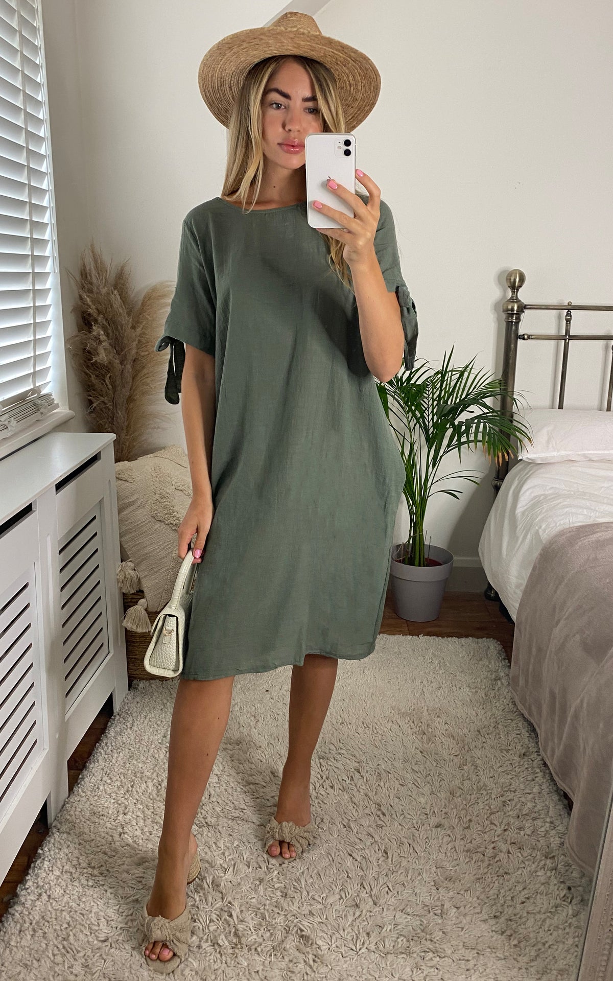 Oversized Dress with Side Pocket in Khaki