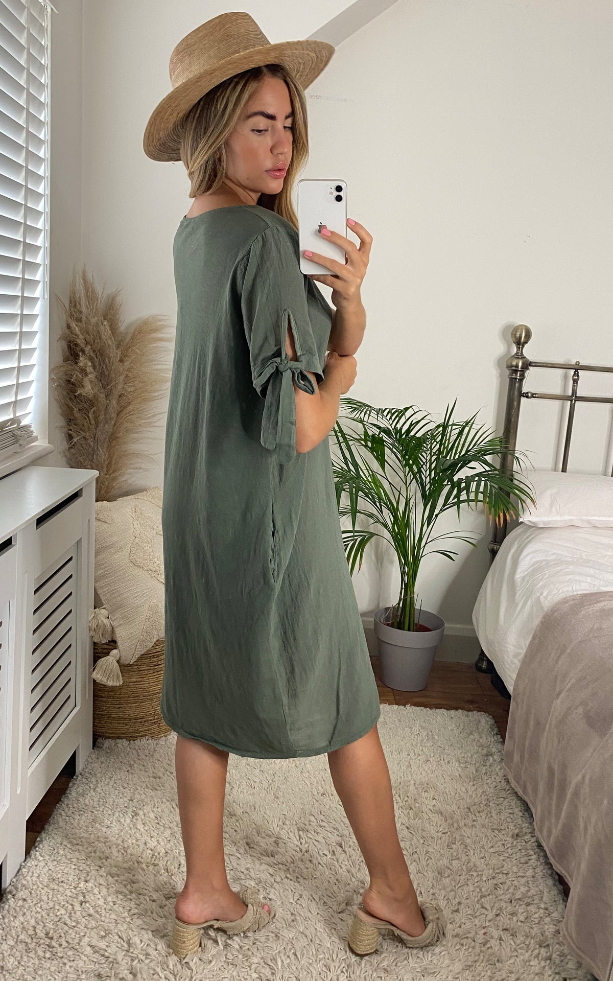 Oversized Dress with Side Pocket in Khaki