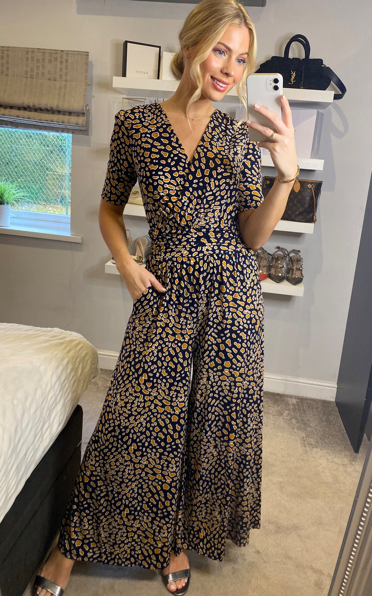 Bailee Wide Leg Jumpsuit, Brown Animal