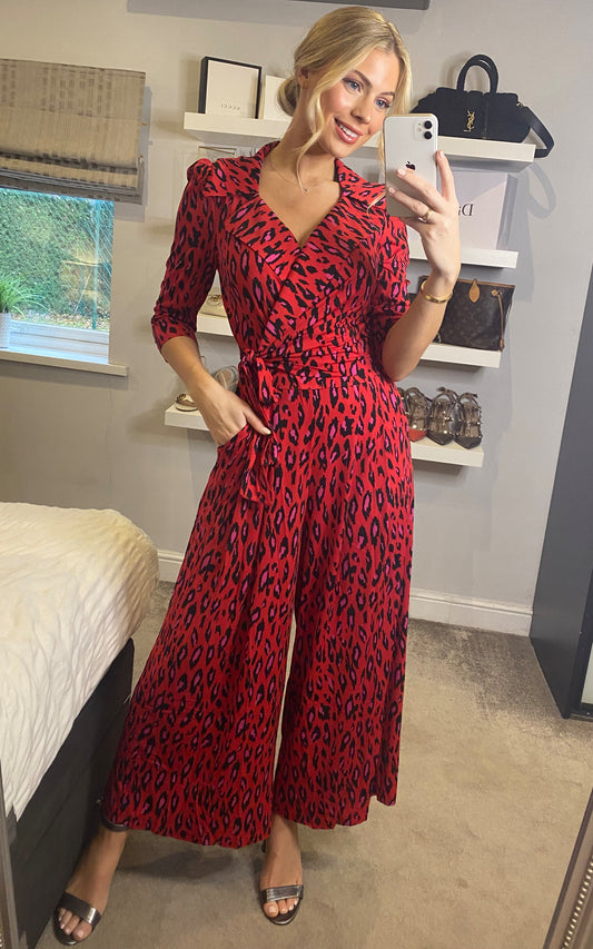 Melissa Jumpsuit, Red Animal