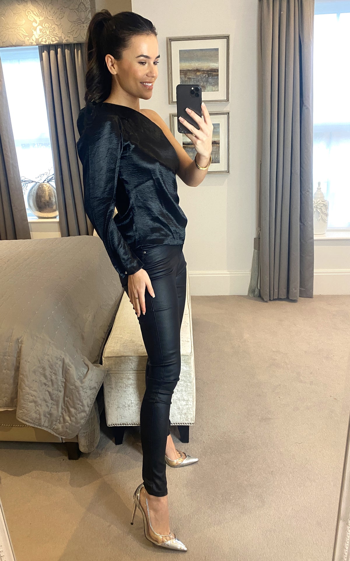 Black Coated Skinny Jeans