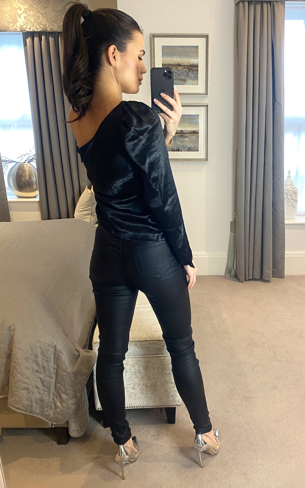 Black Coated Skinny Jeans