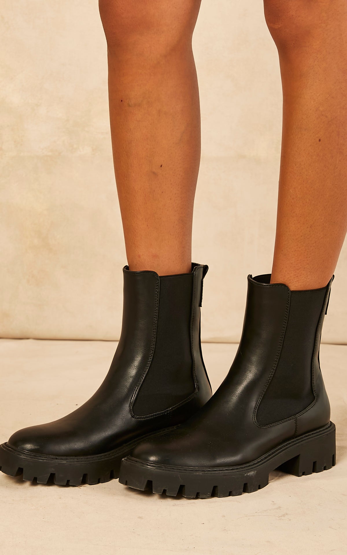 Ankle Boots in Black PU