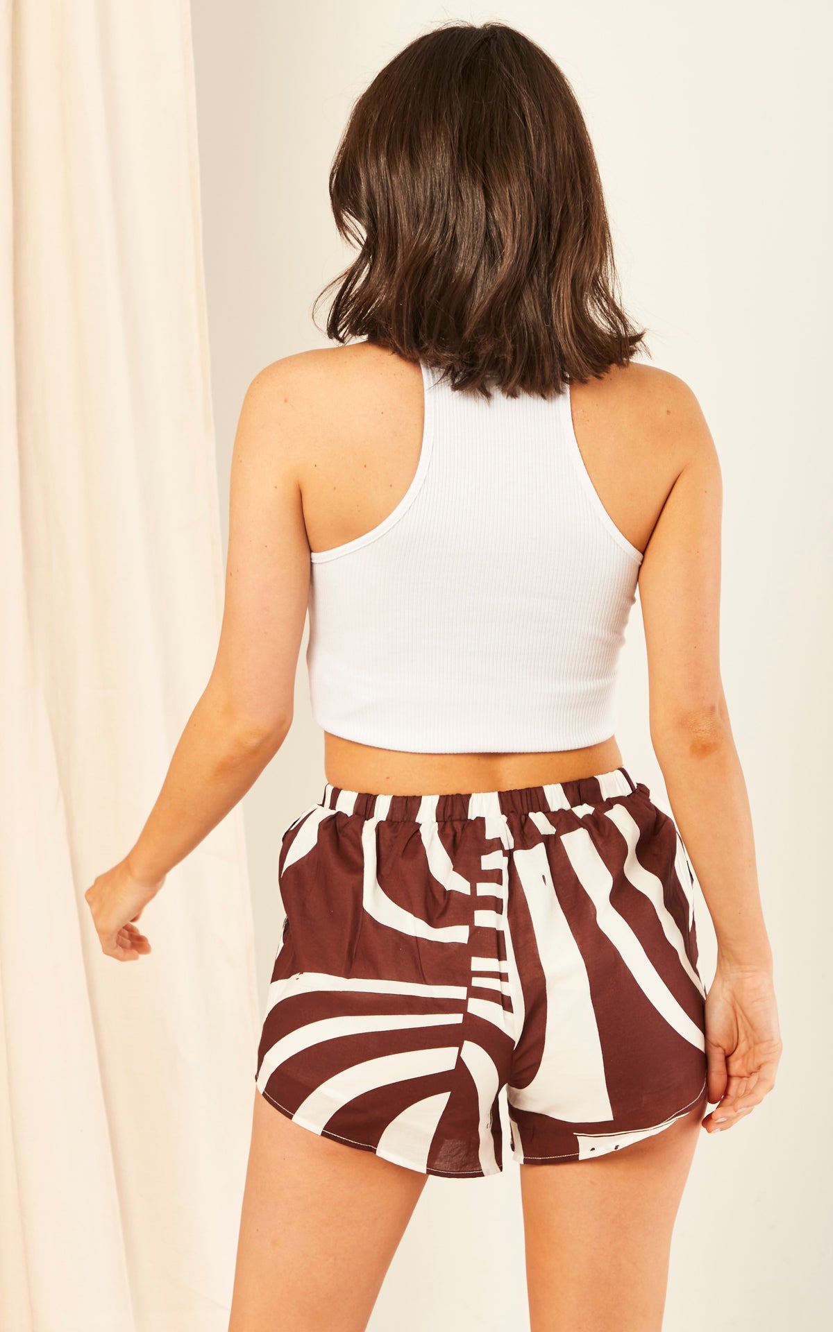 Brown Printed Shorts
