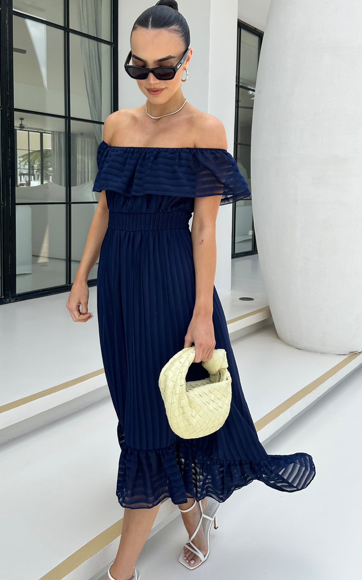 Bardot Maxi Dress in Navy