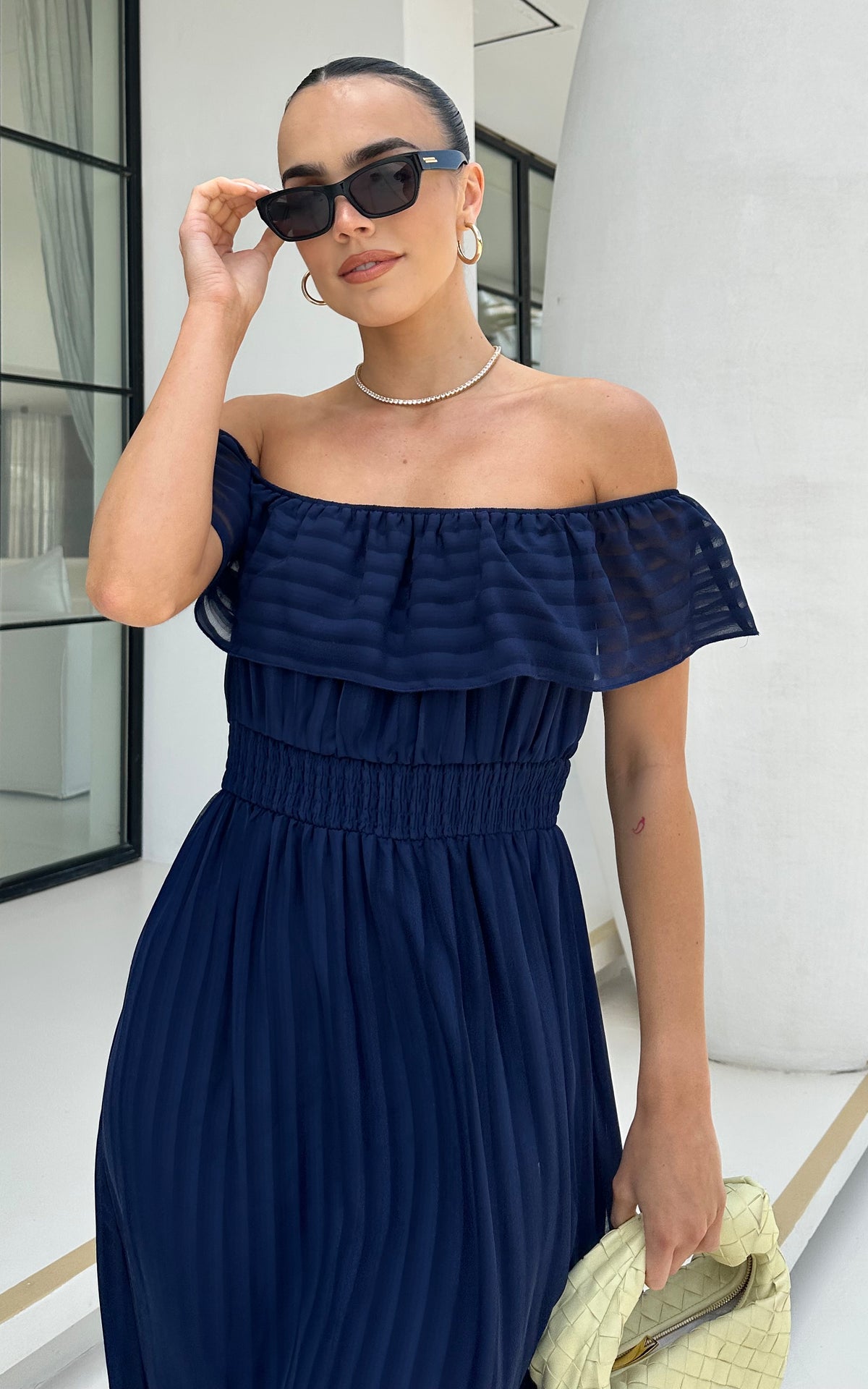 Bardot Maxi Dress in Navy