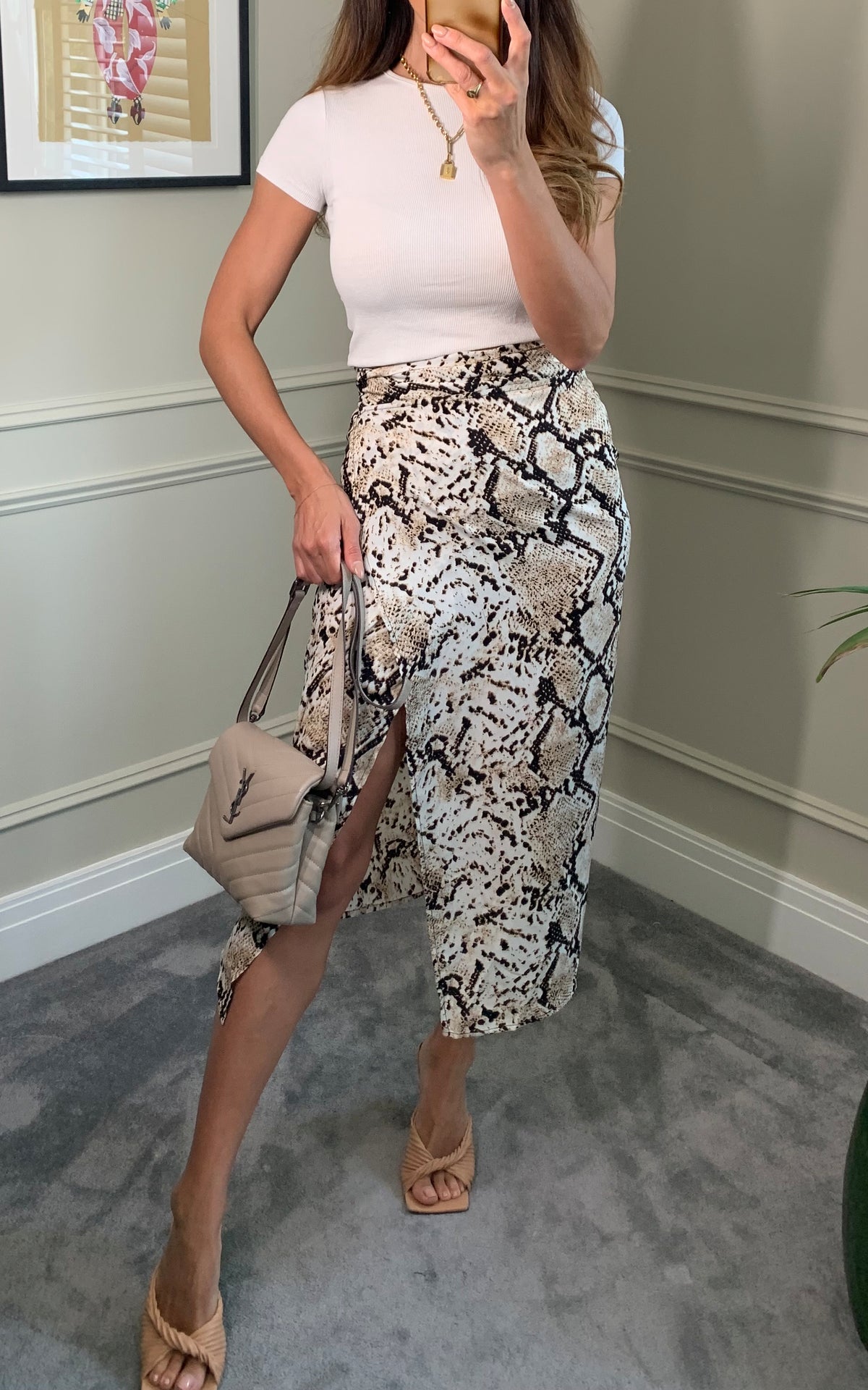 Python print midi wrap skirt with belt fastening