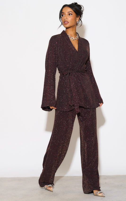 El Pirata Red Sequin Trouser