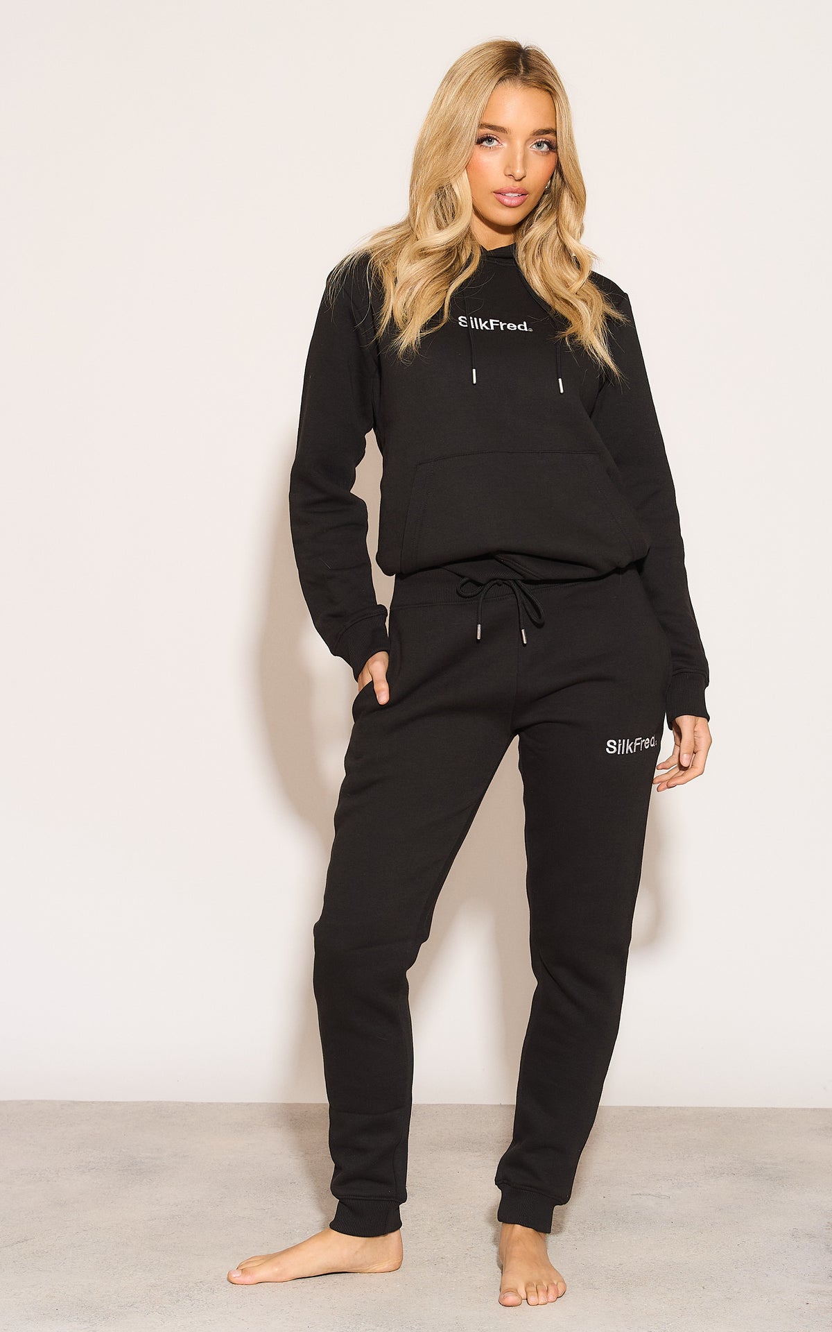 SilkFred Logo Tracksuit in Black