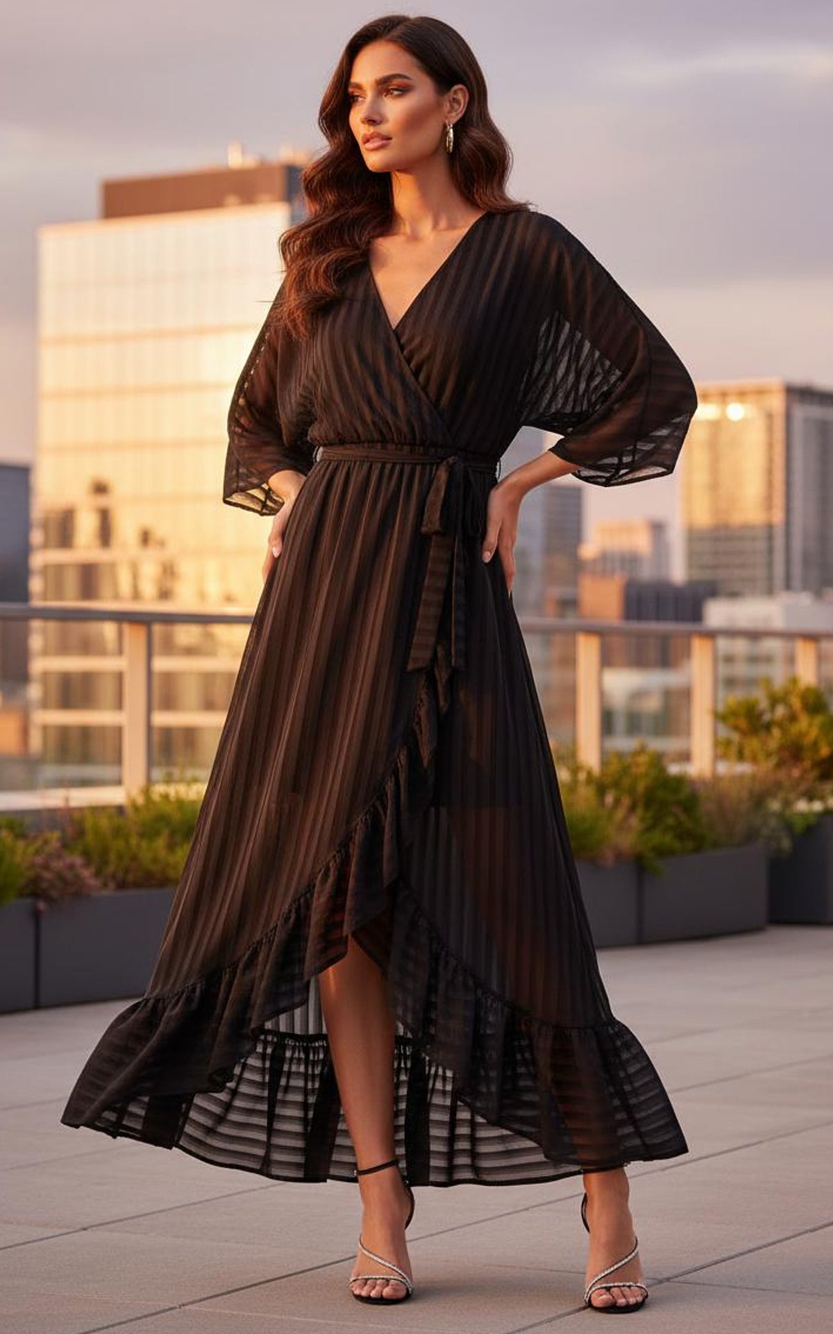 Black Plunge Maxi Dress