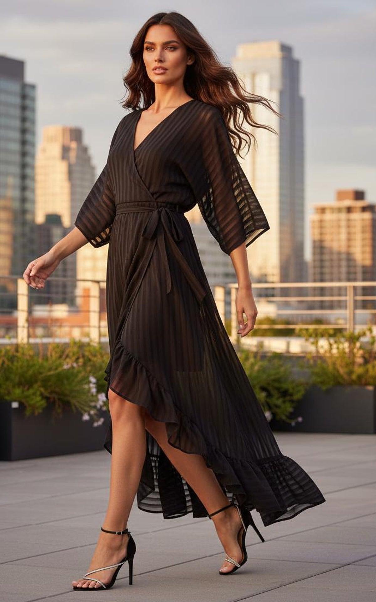 Black Plunge Maxi Dress