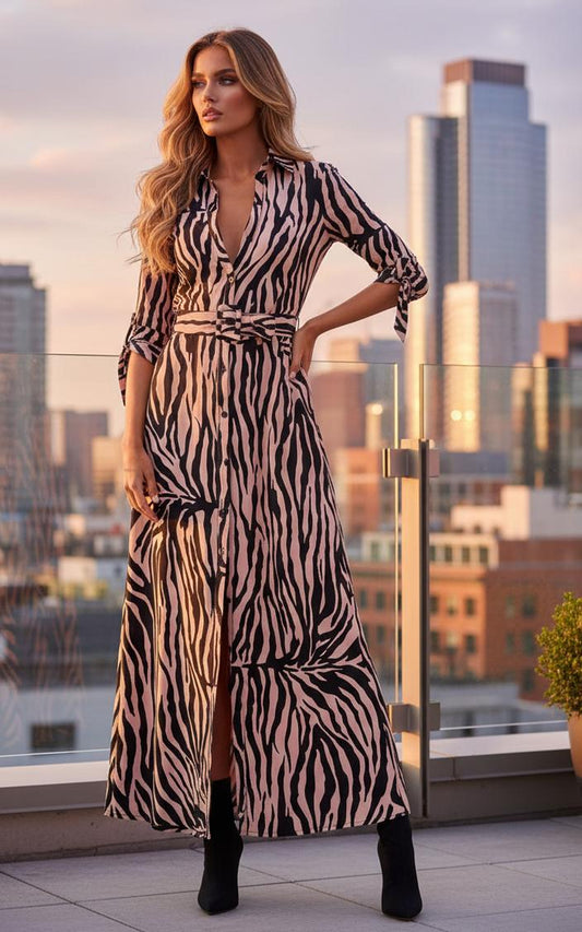 Dove Dress in Blush Zebra