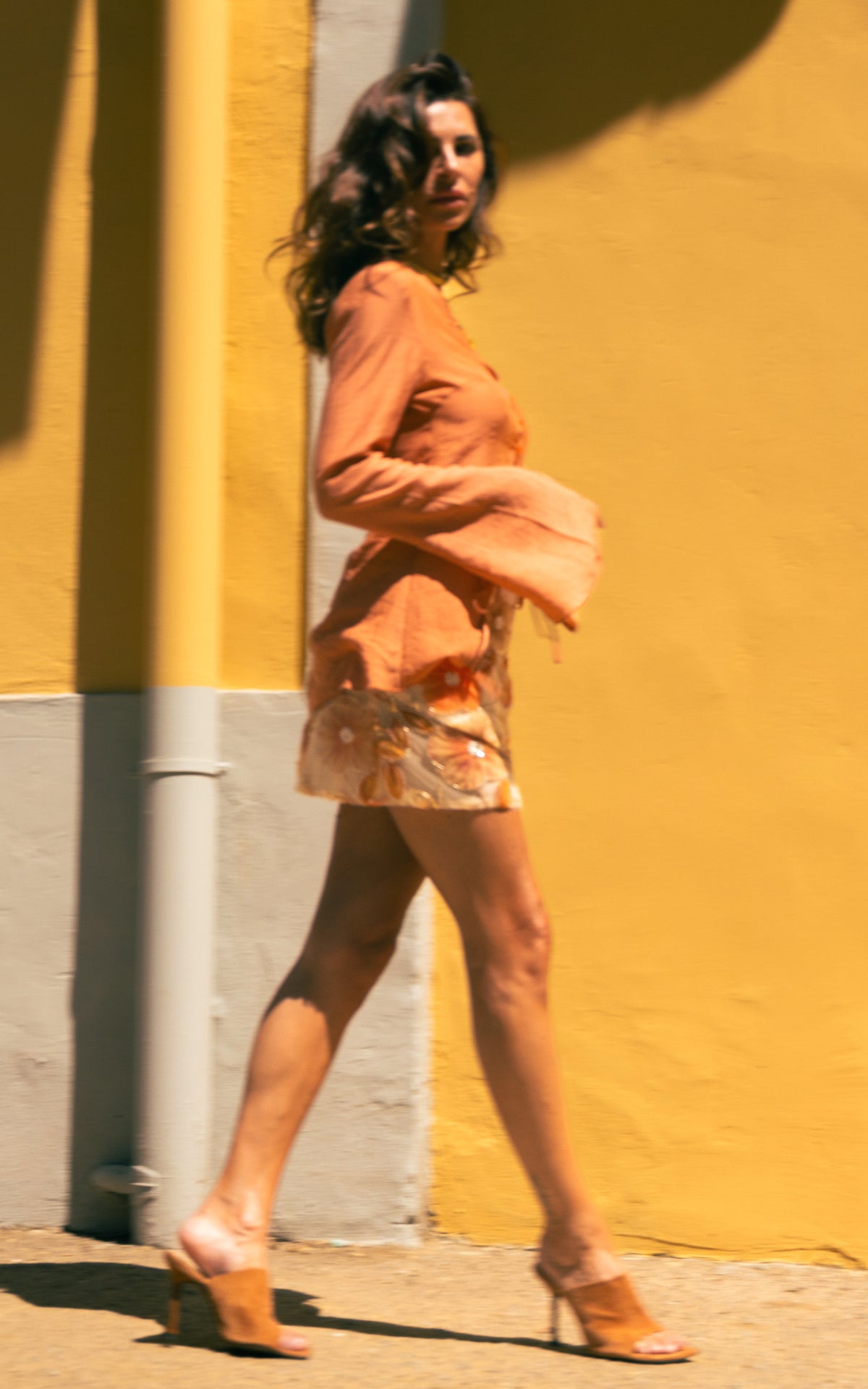 Rust Angel Sleeve Blouse