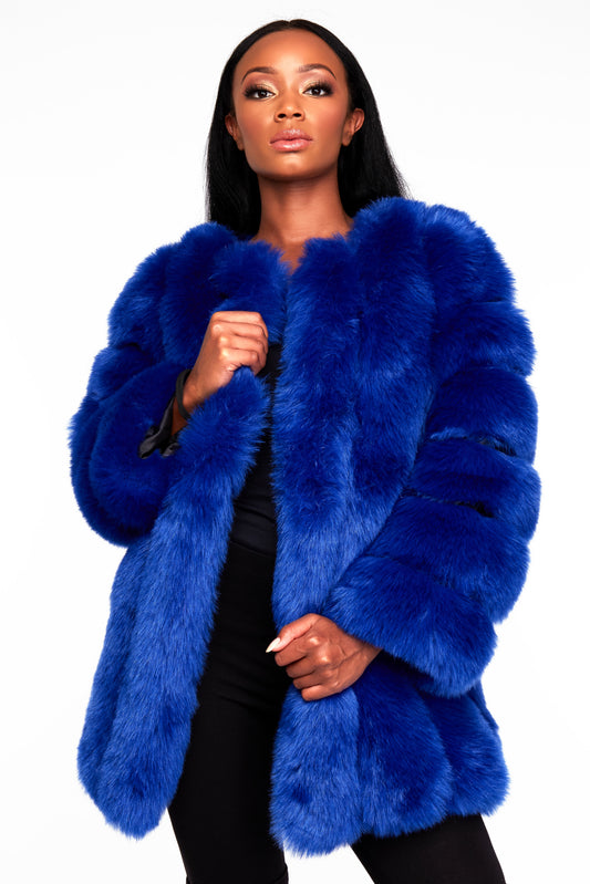SAPPHIRE royal blue faux fur