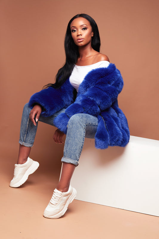SAPPHIRE royal blue faux fur