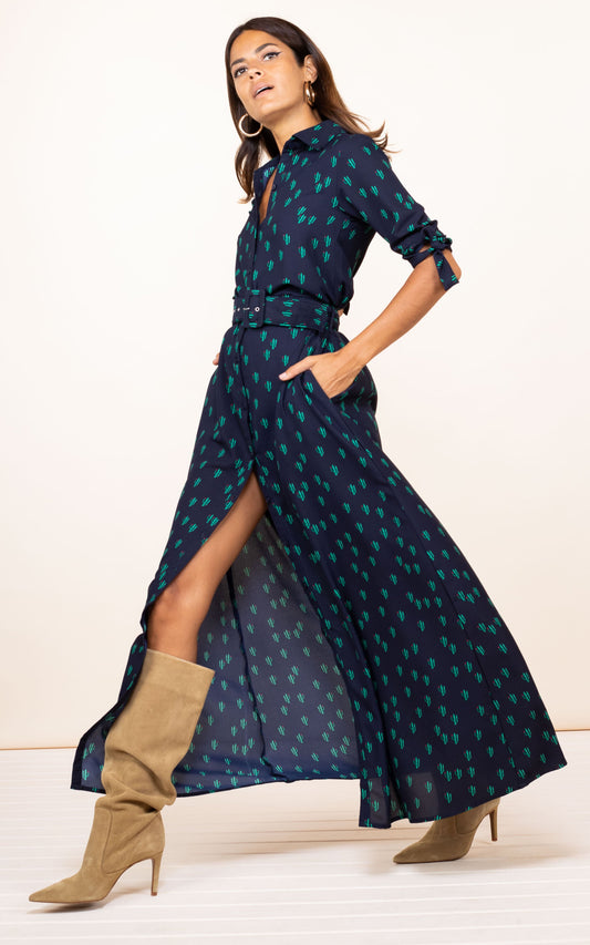 Dove Dress in Navy Cactus