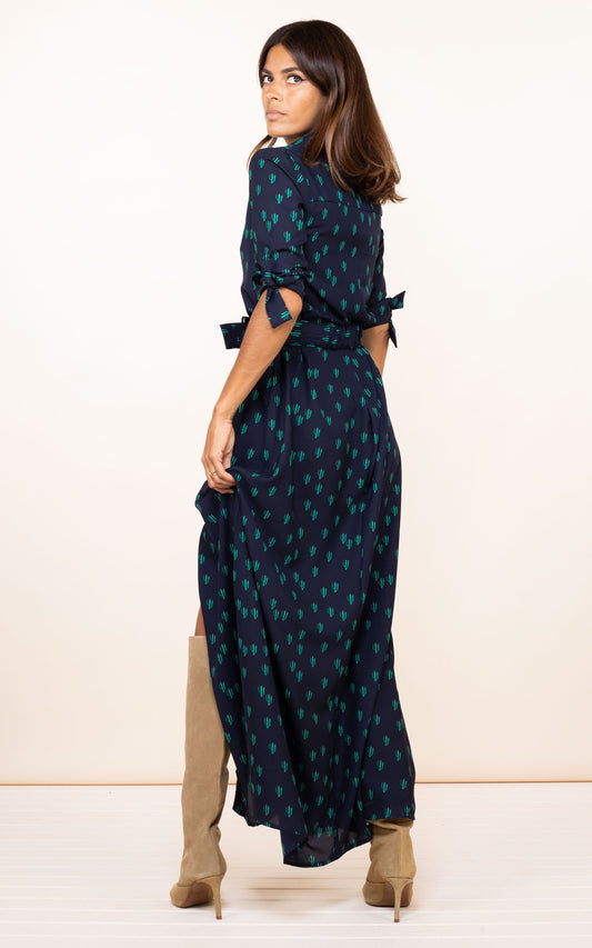 Dove Dress in Navy Cactus