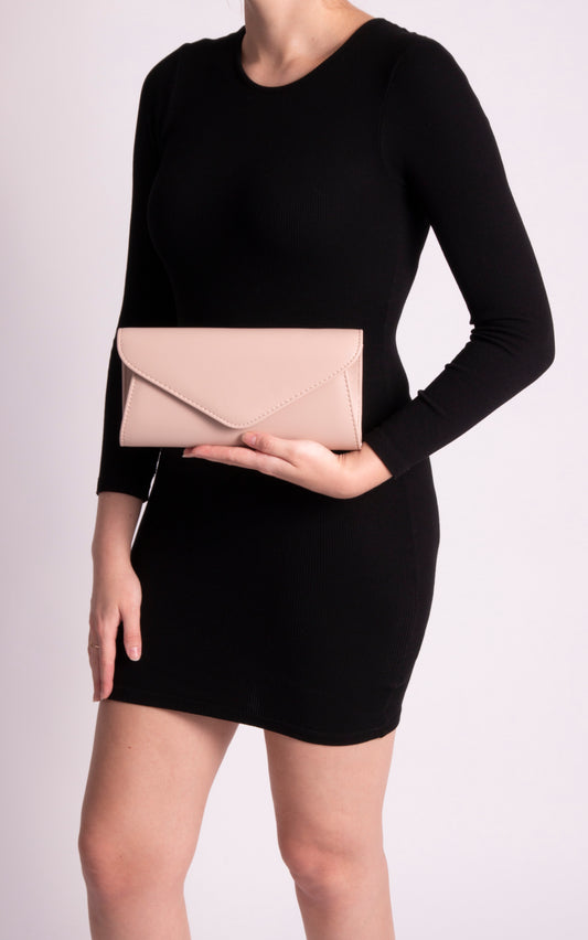 Kimmy Classic Nude Envelope Clutch Bag