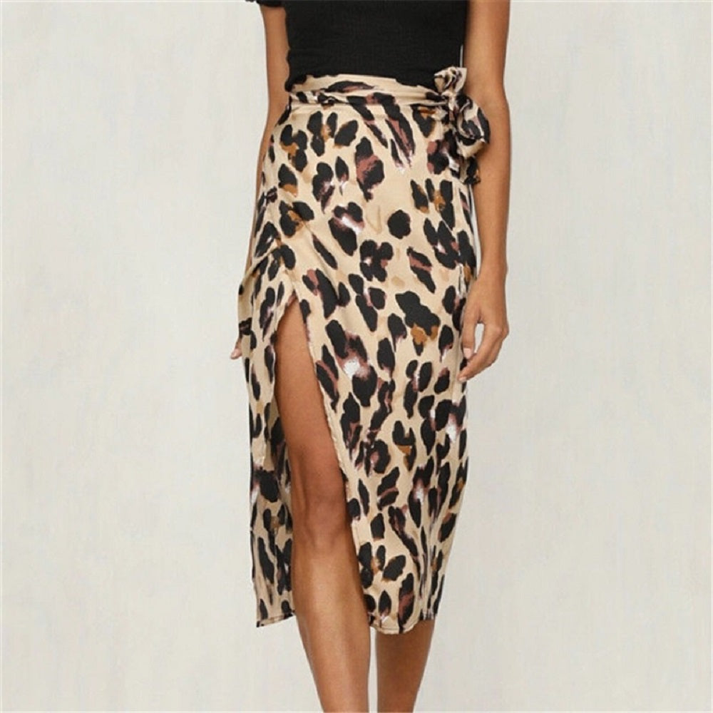 Rosie leopard print summer wrap skirt