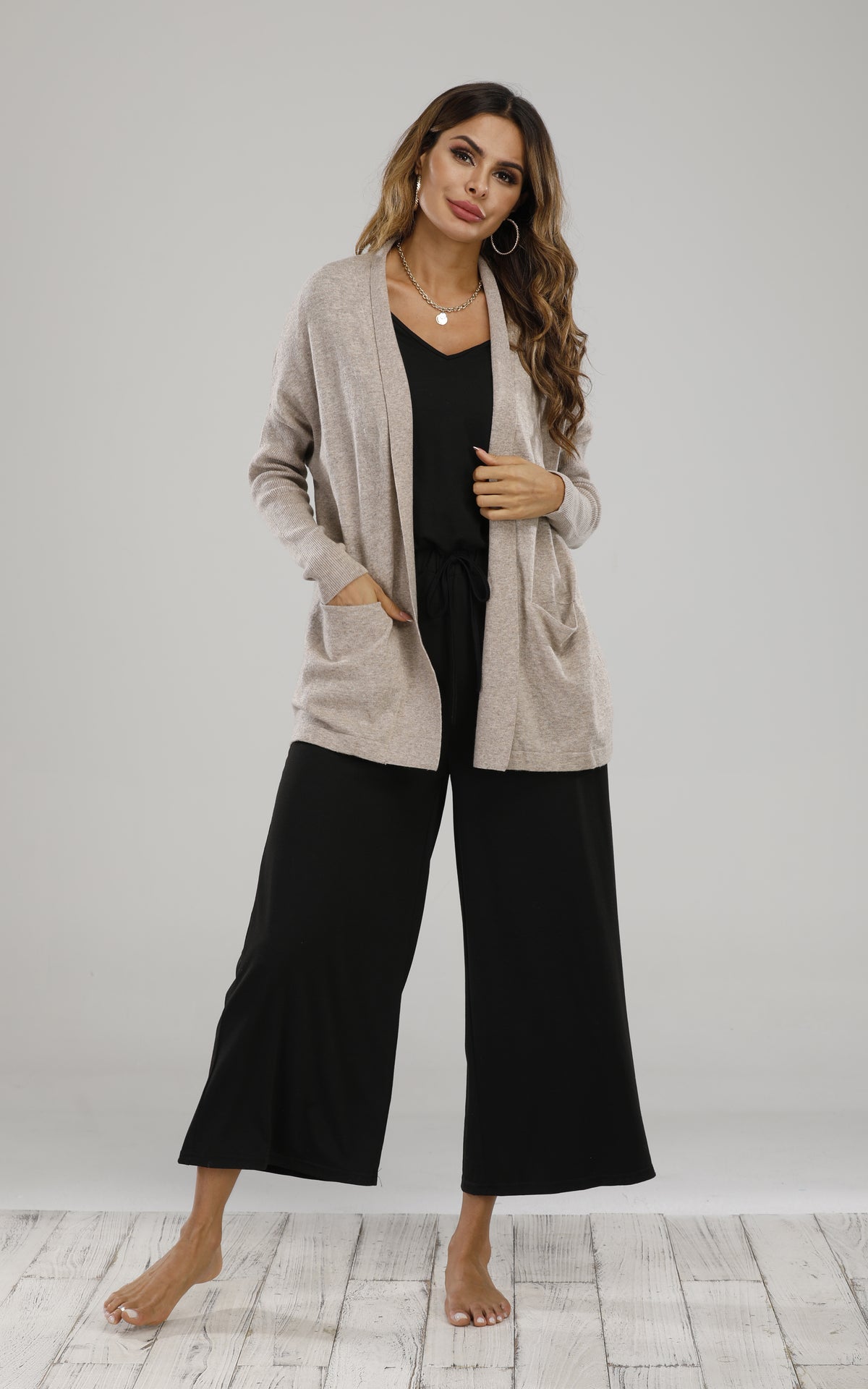 Black Loungewear Loose Jumpsuit With Short Sleeve