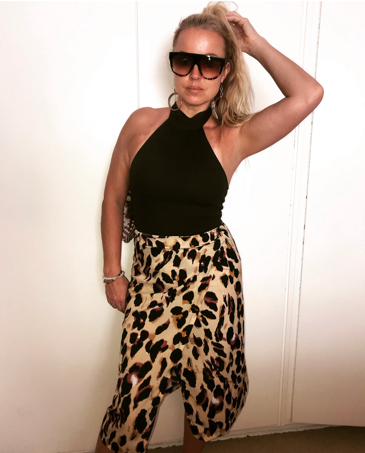 Rosie leopard print summer wrap skirt