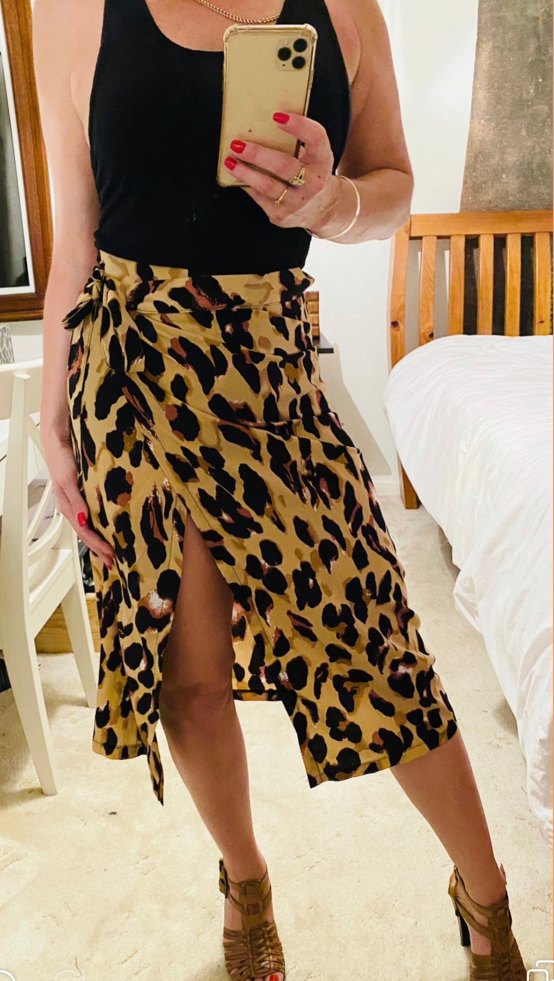 Rosie leopard print summer wrap skirt