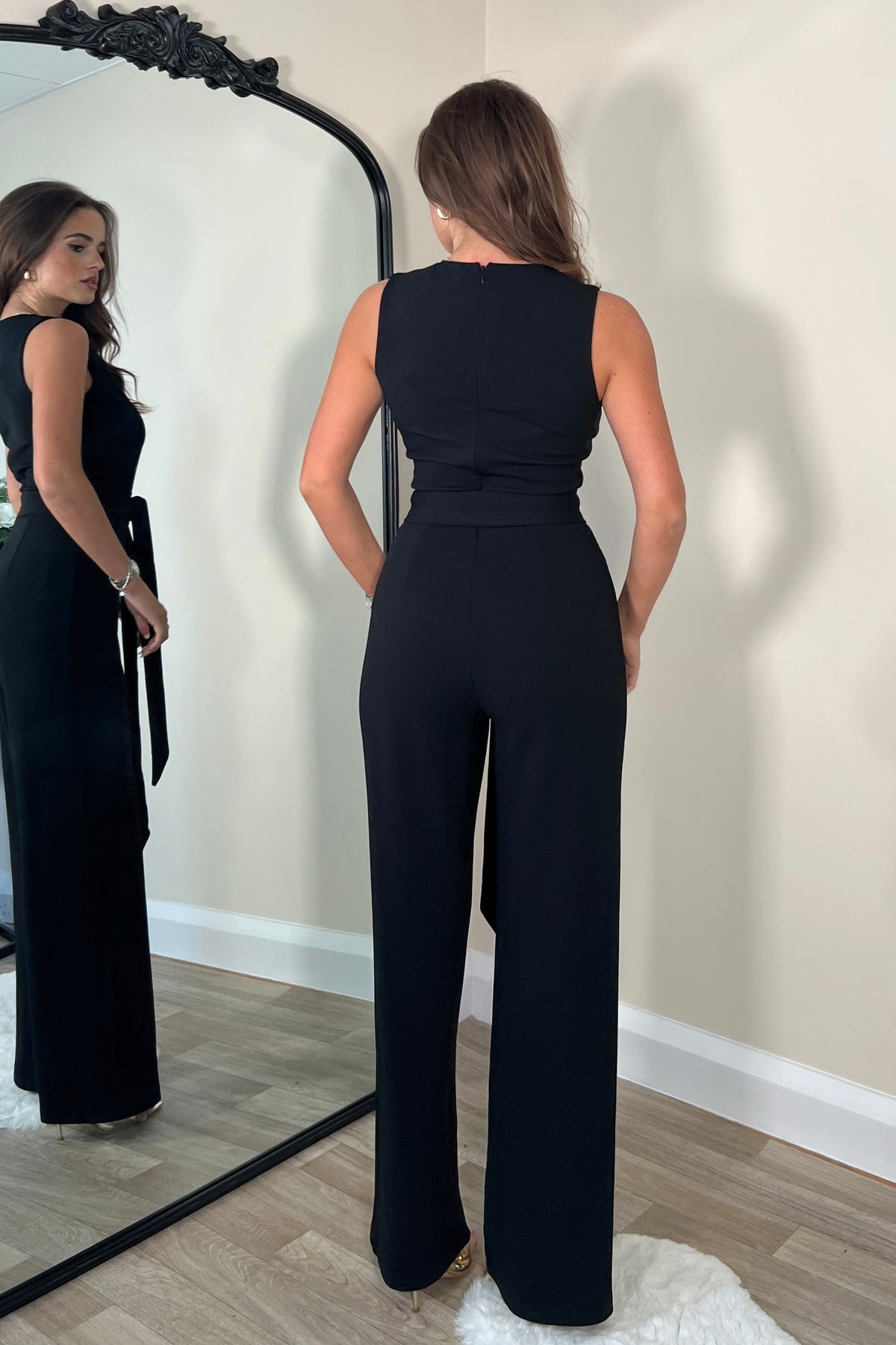 Trisha Tailored Waistcoat Jumpsuit Black
