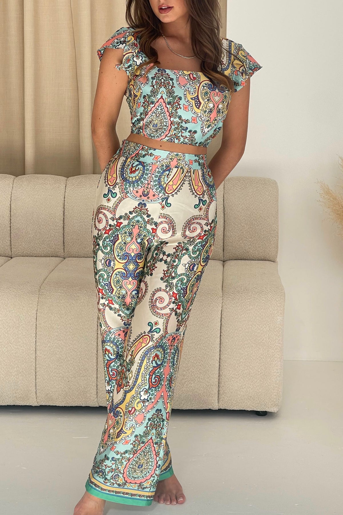 Blossom Paisley  Print Trouser
