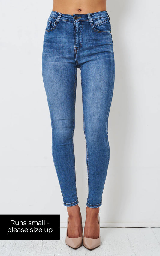 Morgan Blue High Waist Stretch Skinny Jeans
