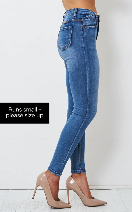 Morgan Blue High Waist Stretch Skinny Jeans